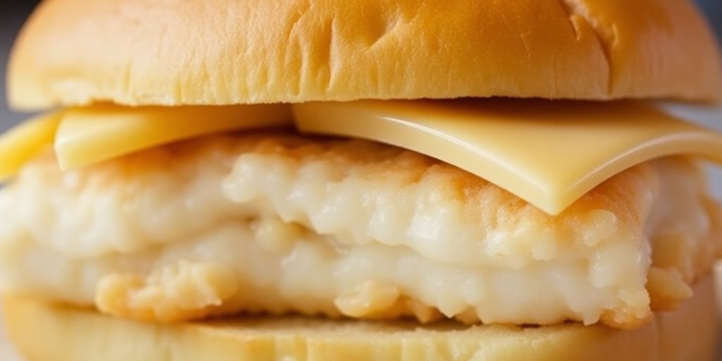 A close-up of a Filet-O-Fish sandwich.